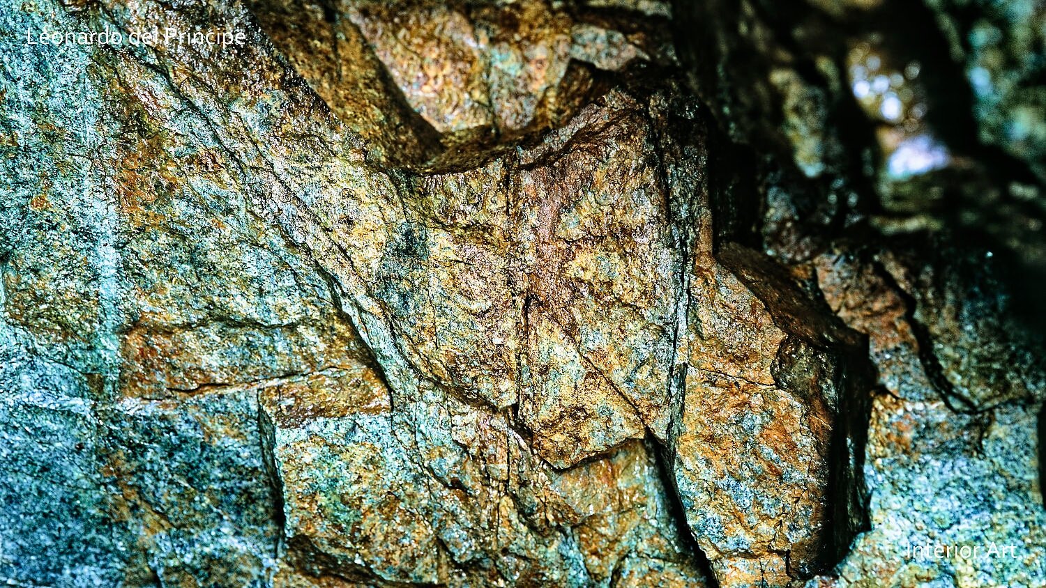 EGRT05 Detailed close-up of a rocky surface, showcasing textured layers of earthy orange and green tones, evoking a rugged and natural feel.