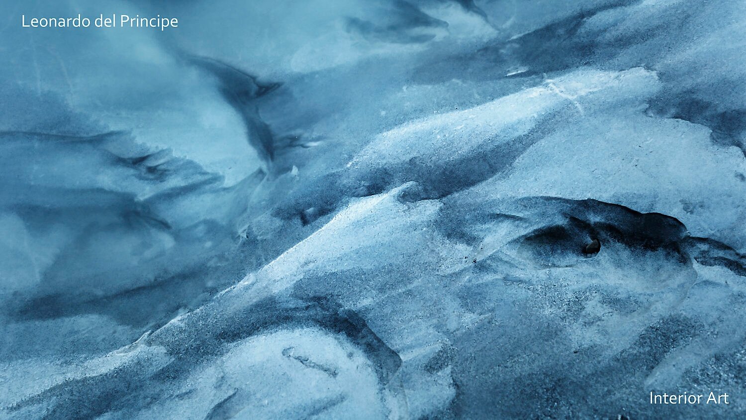 PARI01 Abstract blue and gray art photography with smooth, flowing textures resembling waves or clouds. The mood is calm and serene.